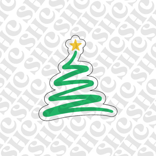 DONE TO ORDER: Swirl Christmas Tree Cookie Cutter + Fondant Embosser - SHCreations