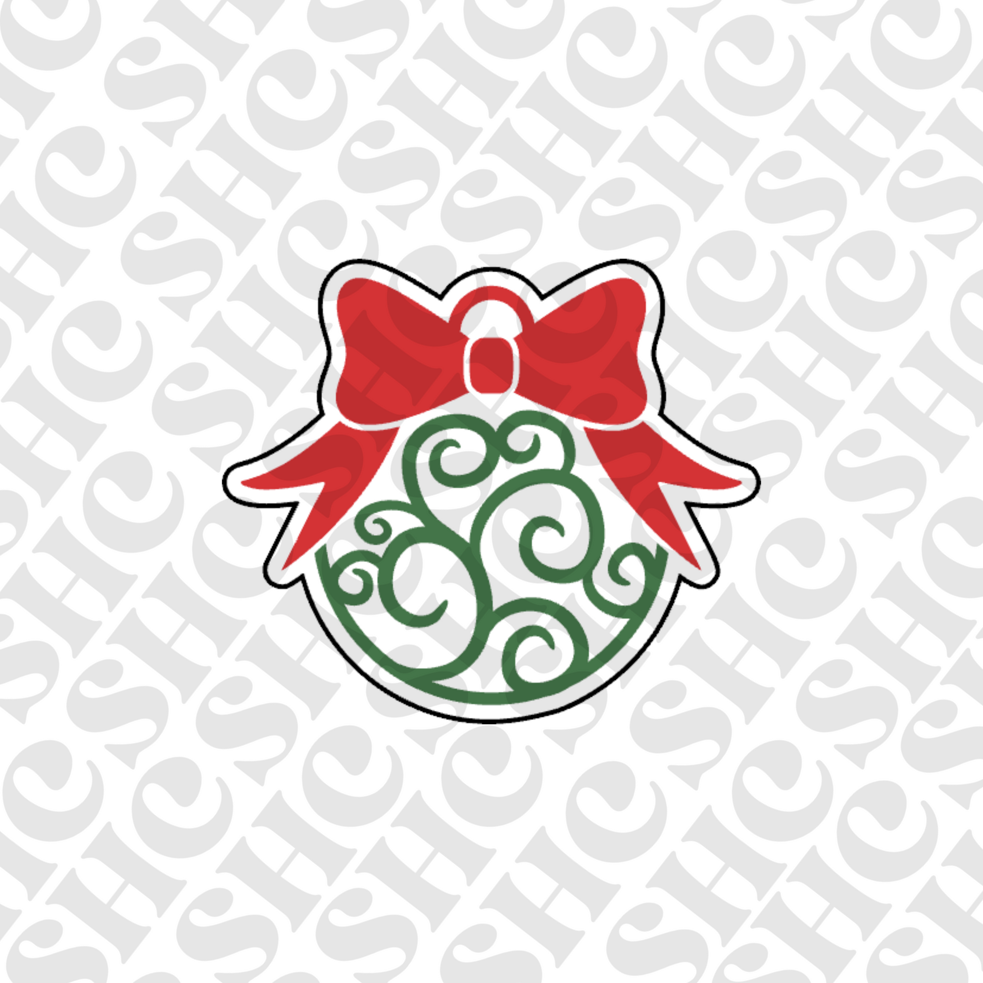 DONE TO ORDER: Swirly Ornament w/Bow Cookie Cutter + Fondant Embosser - SHCreations