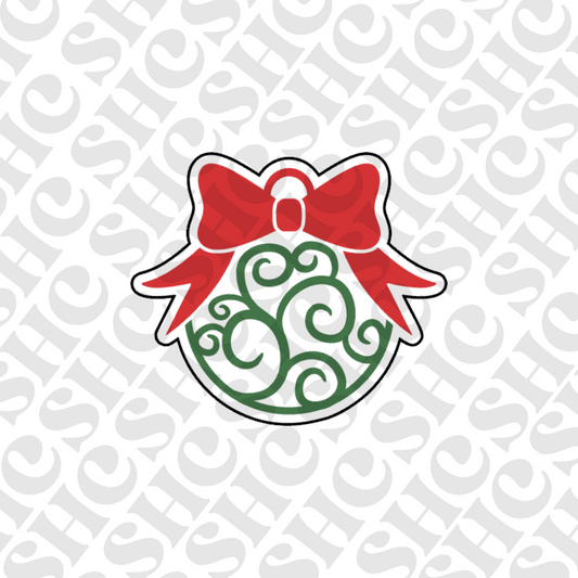 DONE TO ORDER: Swirly Ornament w/Bow Cookie Cutter + Fondant Embosser - SHCreations