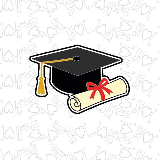 DONE TO ORDER: Grad Cap +  Degree 2 Cookie Cutter - SHCreations