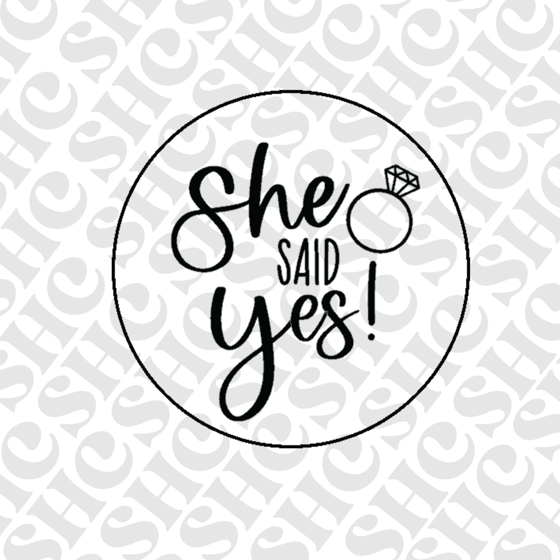 DONE TO ORDER: “she said yes!"  Fondant Stamp - SHCreations
