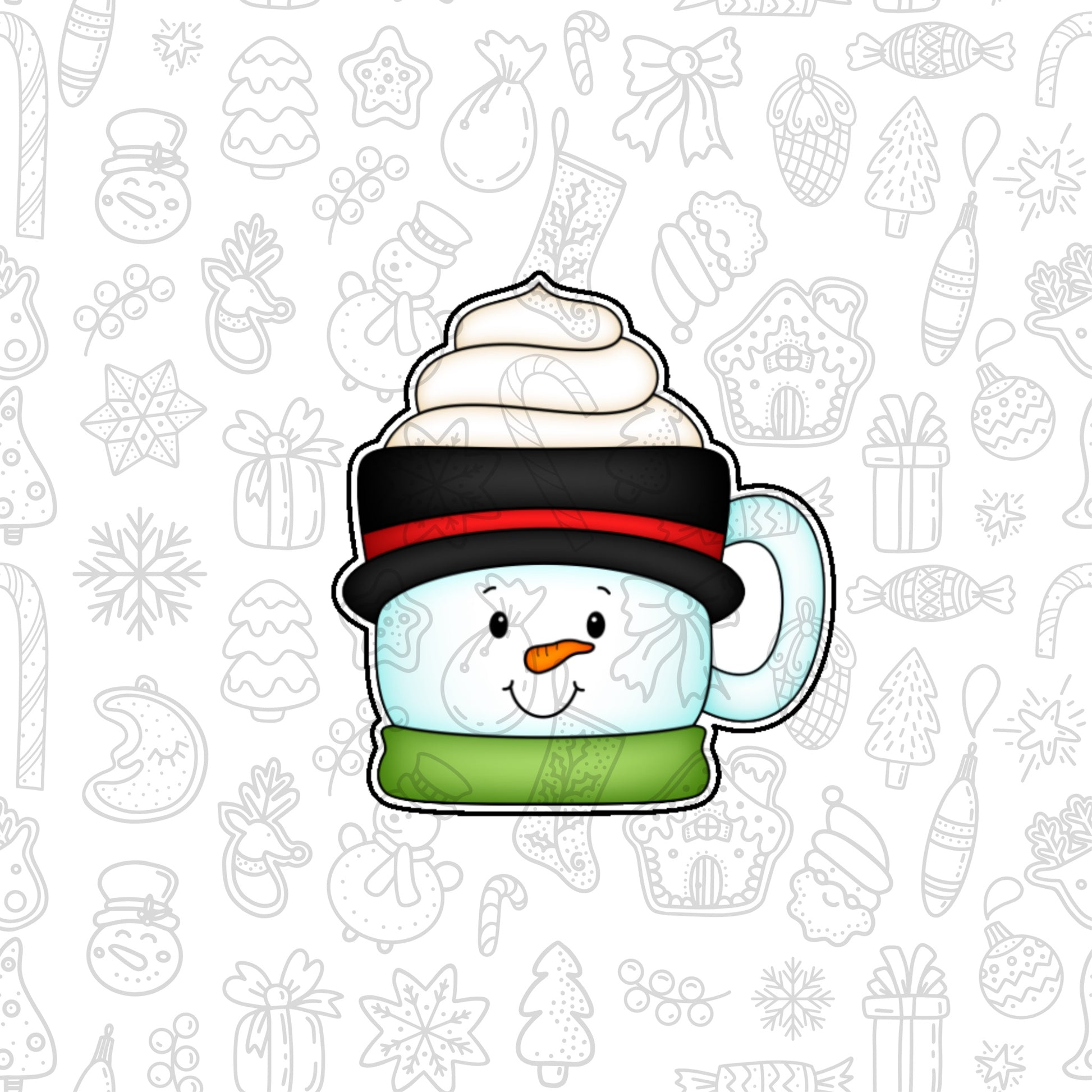 DONE TO ORDER: Snowman Mug Cookie Cutter - SHCreations