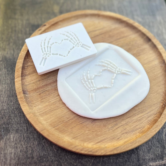 DONE TO ORDER: Skeleton Hands Heart Fondant Embosser/ Cookie Cutter - SHCreations