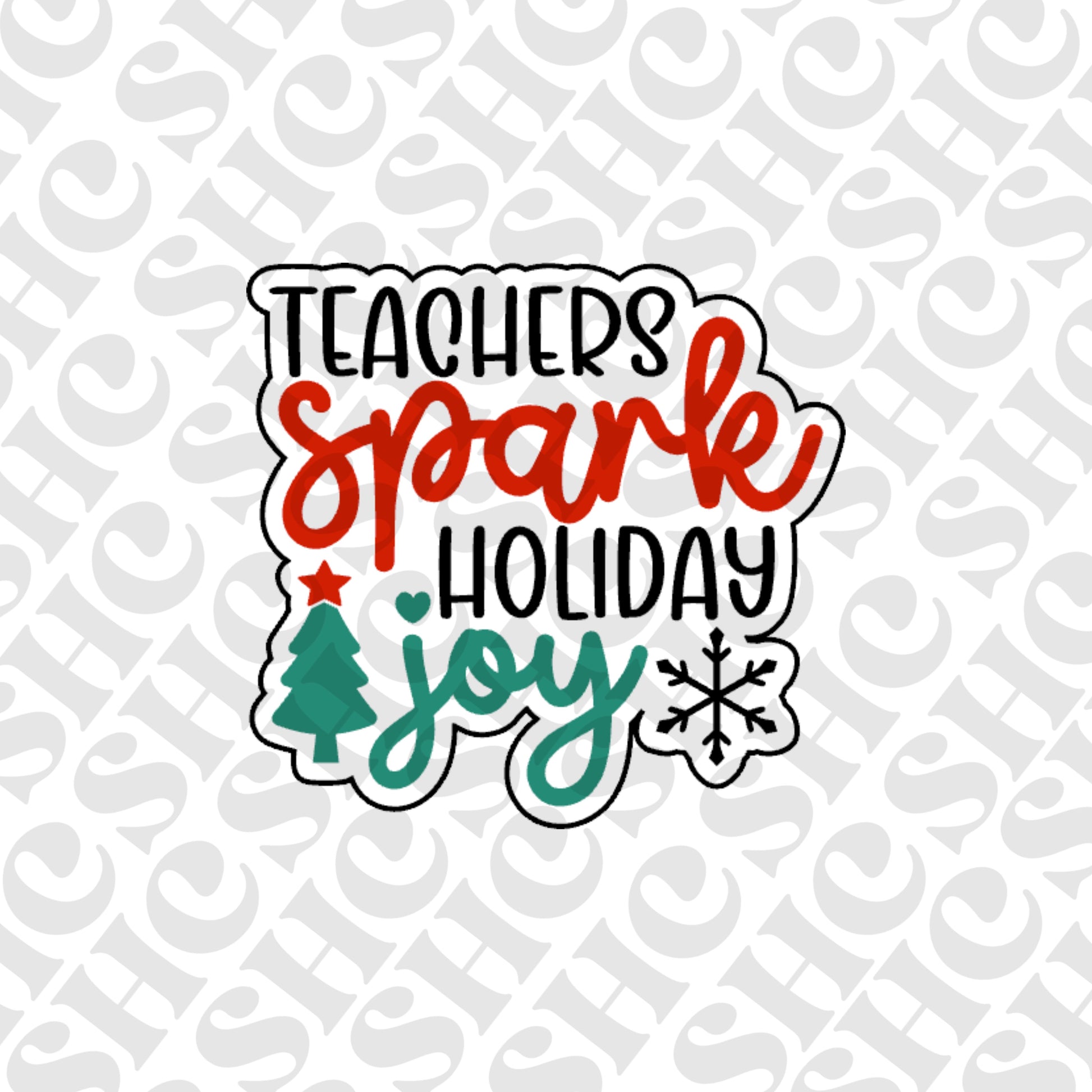 DONE TO ORDER: 'Teachers Spark Holiday Joy' Fondant Embosser/ Cookie Cutter - SHCreations