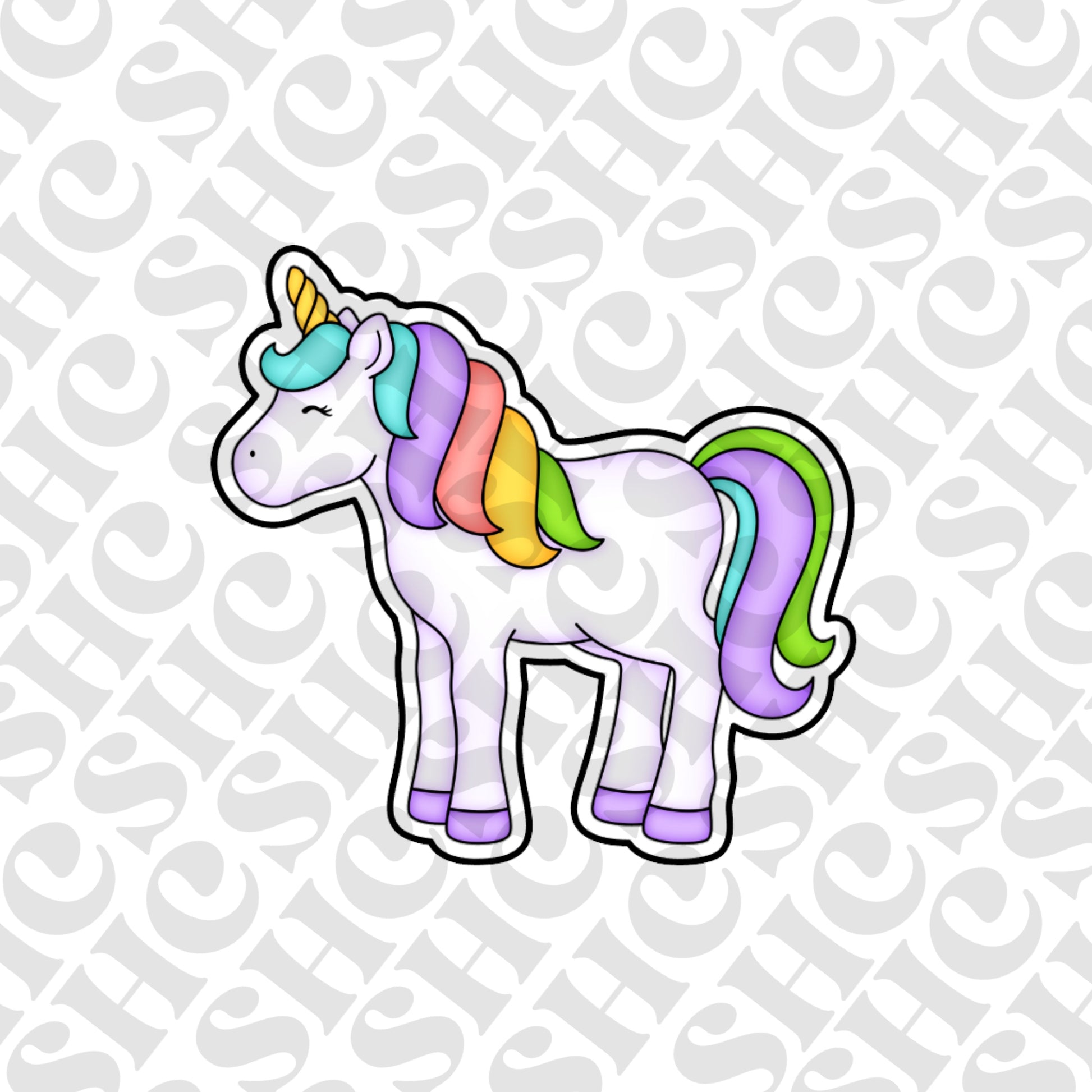 DONE TO ORDER: Unicorn Cookie Cutter/Fondant Stamp 1 - SHCreations