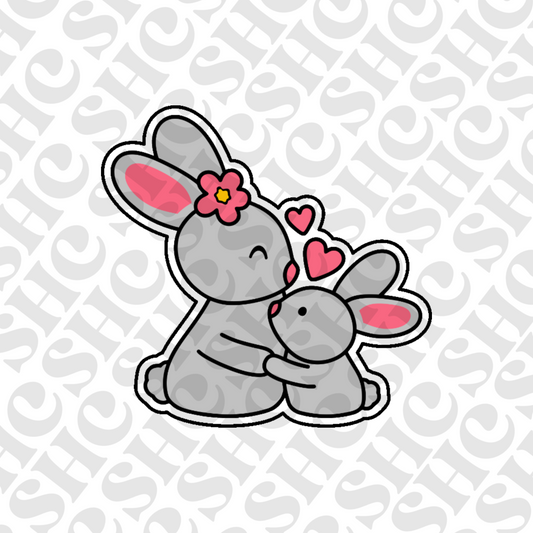 DONE TO ORDER: Mom + Baby Bunny Cookie Cutter - SHCreations