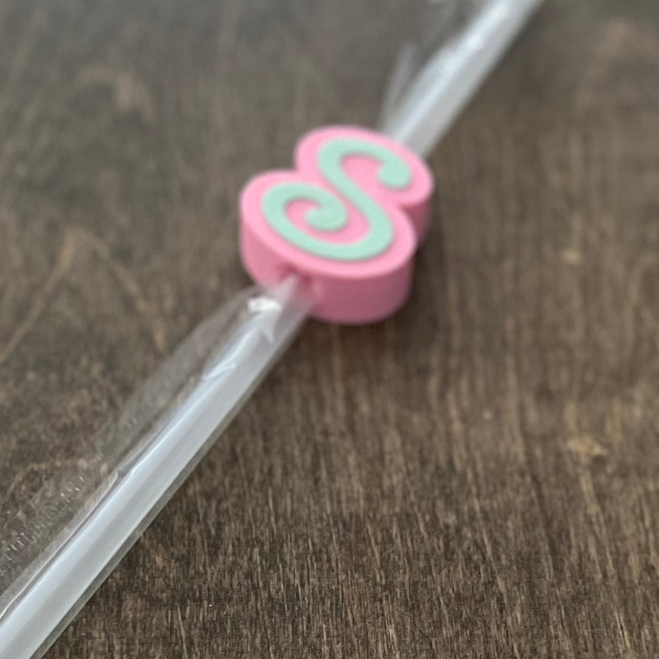 DONE TO ORDER: Cursive Initial Straw Topper, 40 oz Tumbler Straw Topper, Monogram Letter Straw Topper - SHCreations