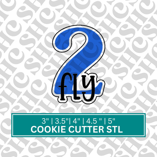 2 Fly STL FILE | Number Cookie Cutter , Number STL File , | Two fly Cookie Cutter | Fly Cookie | 2nd birthday Cookies,