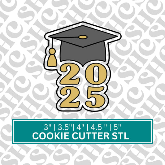 2025 Graduation Cap Cookie Cutter STL - Graduation Party Favors, Baking Supplies for Graduation, Grad Hat Stl