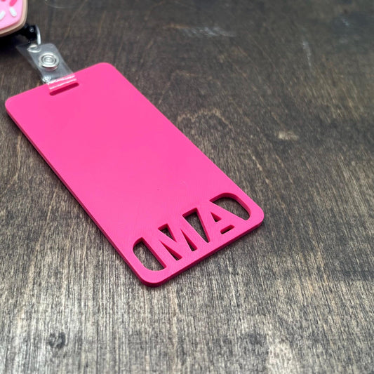 3D MA Badge Reel with Flower Topper STL, Badge Mate STL, Aide Badge Holder, Badge reel stl, badge reel stl, healthcare worker stl