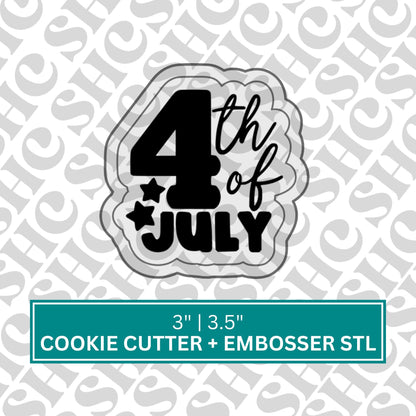 4th of July Cookie Cutter and Embosser STL File for Patriotic Baking – Perfect for Independence Day Celebrations, Fondant Debosser