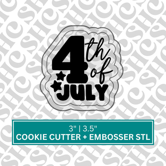 4th of July Cookie Cutter and Embosser STL File for Patriotic Baking – Perfect for Independence Day Celebrations, Fondant Debosser