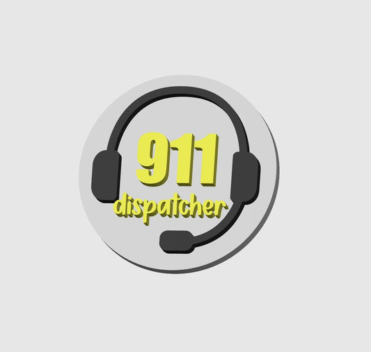 911 Dispatcher 3D Badge Topper STL, 911 Badge Reel STL, Badge reel topper stl, Dispatcher badge reel stl, Cute & Functional! - V1