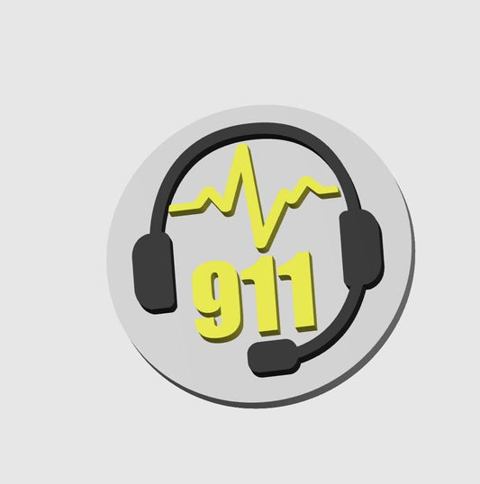 911 Dispatcher 3D Badge Topper STL, 911 Badge Reel STL, Badge reel topper stl, Dispatcher badge reel stl, Cute & Functional! - V2