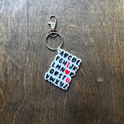 Alphabet "I Love You" Keychain STL File| Gift Design for 3D Printing |Valentine Keychain STL File | Alphabet Keychain Stl | Valentine Gift