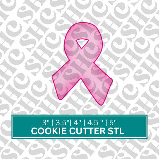 Awareness Ribbon Cookie Cutter STL File, Breast Cancer Ribbon, Cancer RIbbon stl