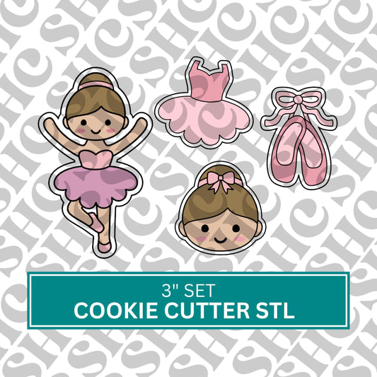 Ballerina Cookie Cutter Set STL| Ballet Slipper Cookie Cutter STL| Ballet Theme 3D Cutter | Ballerina Stl | Ballet Stl| Dancer Cookie Cutter