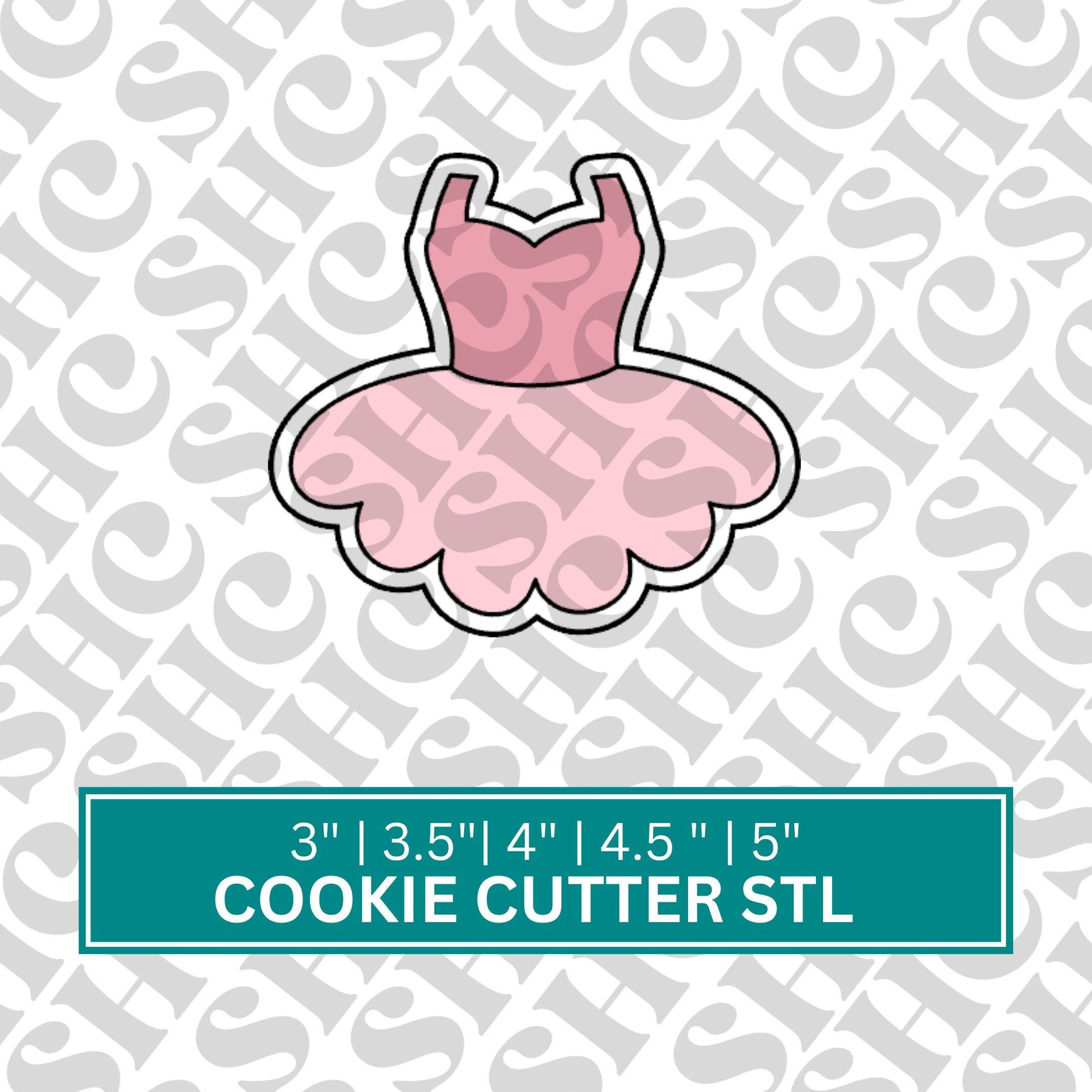 Ballet Dress Cookie Cutter STL| Tutu Cookie Cutter STL| Ballet Theme 3D Cutter | Ballerina Stl | Ballet Stl | Ballerina Dress Cookie Cutter