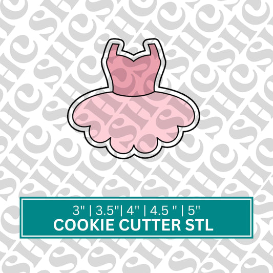 Ballet Dress Cookie Cutter STL| Tutu Cookie Cutter STL| Ballet Theme 3D Cutter | Ballerina Stl | Ballet Stl | Ballerina Dress Cookie Cutter