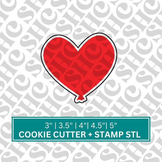 Balloon Heart Cookie Cutter STL File | Valentine Balloon | Valentine Cookie Cutter STL | Vday Cutter STL | Balloon Cookie Cutter |