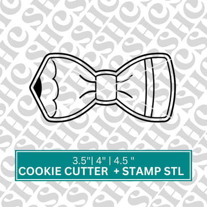 Bow Tie Pencil Cookie Cutter and Fondant Stamp STL | Perfect for Back-to-School and Teacher Appreciation Events | 3D Printable Baking Tools