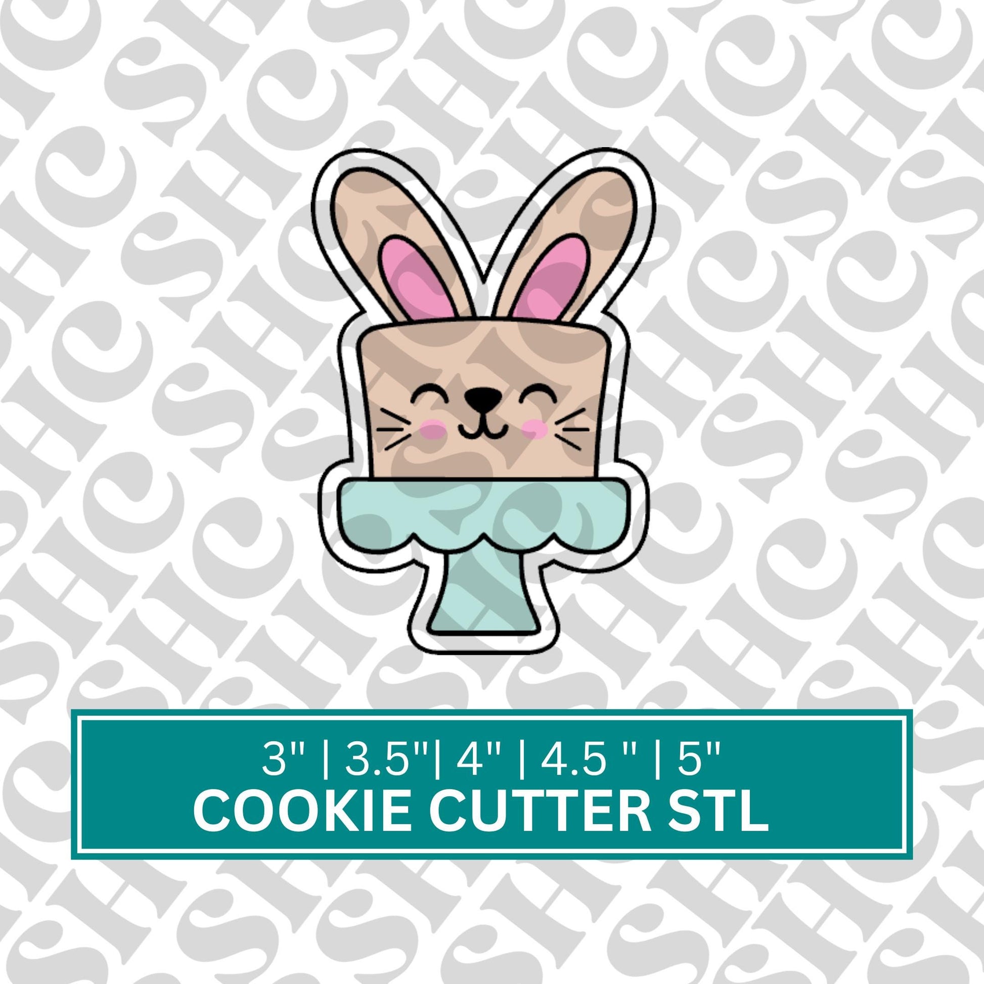 Bunny Cake Cookie Cutter STL | Spring Cookie Decor | Easter Treats Stl | Easter Bunny Cookie Cutter | Easter Egg Cookie STL |Bunny Treat Stl