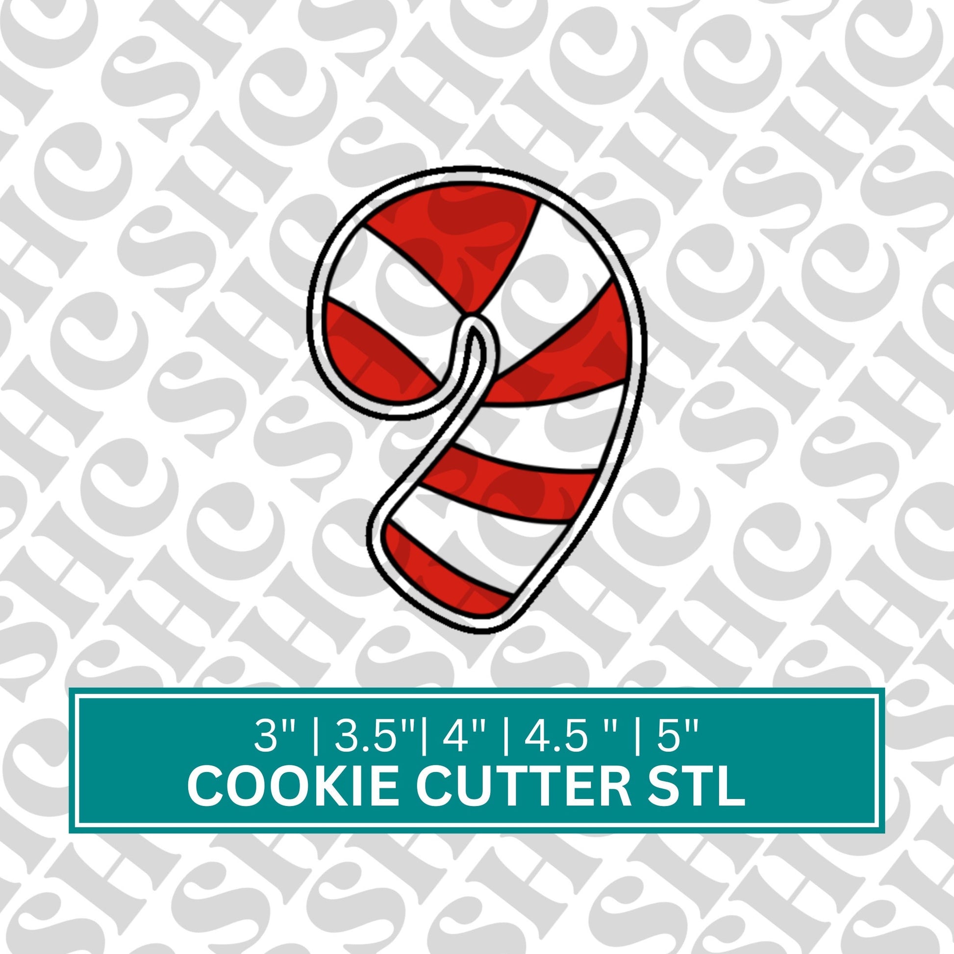 Candy Cane Cookie Cutter STL, Candy Cookie Cutter, Christmas STL, Holiday Cookie Cutter, Christmas Candy Cookies, Christmas Cookie Cutter