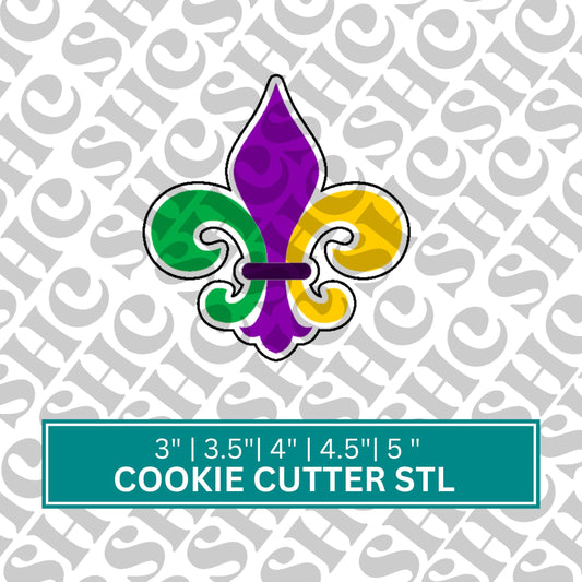 Carnival Fleur De Lis STL FILE | Carnival Cookie Cutter | Masquerade Cookie Cutter