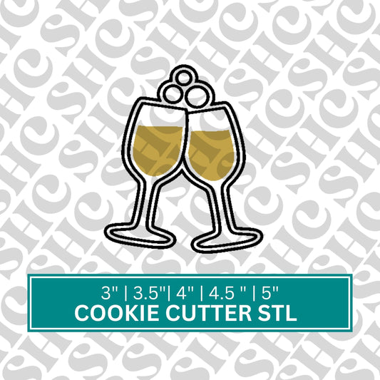 Champagne Glass Cookie Cutter STL, New Years Cookie Cutter STL| New Years Eve Party 3D Cutter | New Years Stl | Champagne Glass Stl