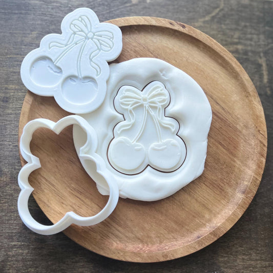 Cherry Embosser & Cookie Cutter | Cherries Embosser | Valentine's Cookies | Valentine Embosser | Valentine Debosser | Vday Cookies