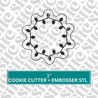 Christmas Lights Fondant Embosser, Lights Cookie Cutter STL, Lights Frame Embosser, Xmas Cookies, Xmas Fondant Stamp