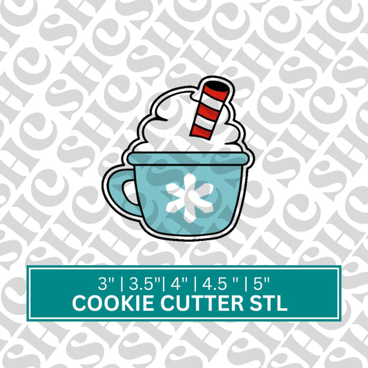 Christmas Mug Cookie Cutter STL, Christmas Mug 3D Cutter,Holiday Stl, Rudolph Cookie Cutter File, Chubby Christmas Stl, Chubby Mug Stl