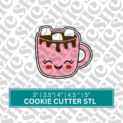 Christmas Mug Cookie Cutter STL, Coffee Mug 3D Cutter,Holiday Mug,Hot Chocolate Mug Cookie Cutter File, Chubby Christmas Stl, Chubby Mug Stl