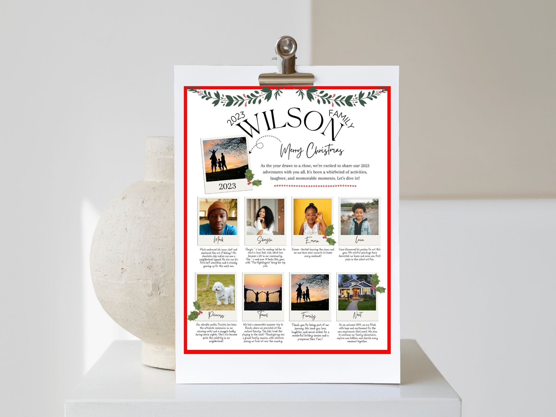 Christmas Newsletter,Year In Review, Family Newsletter, Holiday Newsletter, Holiday Photo Card, Christmas Letter