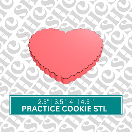 Heart Practice Cookie STL | Practice Cookie | Heart Practice Cookie Blank | Practice Cookie STL| Practice Cookie Blank | Reusable 3D Cookie