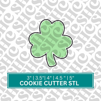 Clover STL | St. Paddy's Day Cookie Cutter STL | Four Leaf Clover Stl File | Saint Paddy's Cookie Cutter | Shamrock Cookie Cutter|