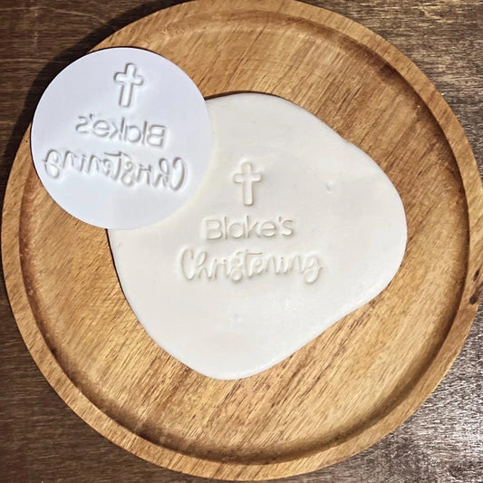 Custom 3D Fondant Stamp for Baby Christening - Personalized Name & Date STL File