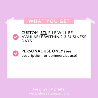 Custom Double Layer Cake Charm STL File - Personalized 3D Print Design