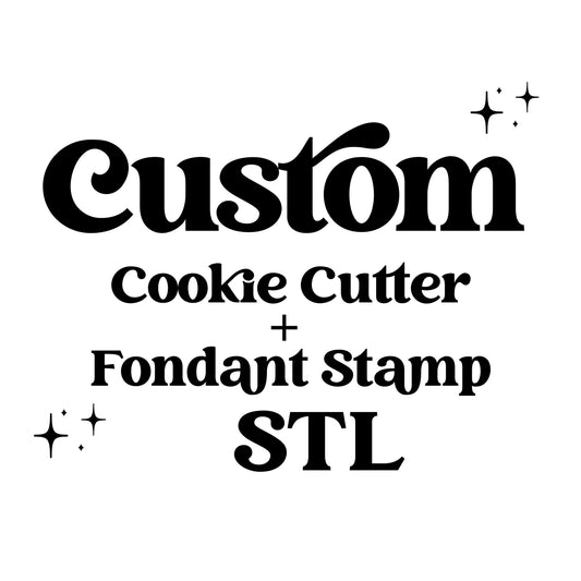 Custom Fondant Stamp STL File, Custom Stamp stl File, Digital Download, PYO Cookie Cutter, Fondant Stamp, Fondant Embosser