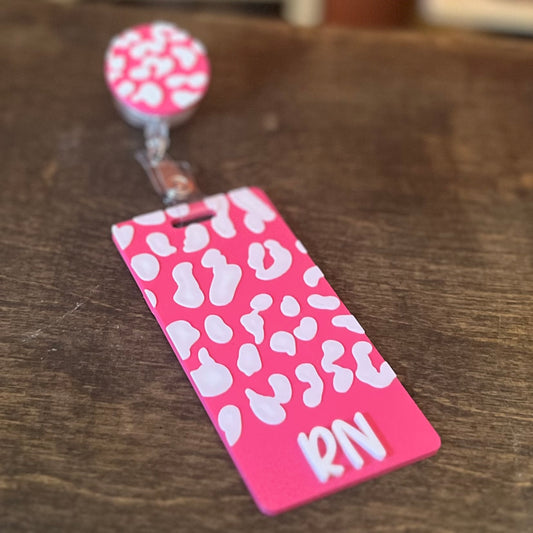 Custom Leopard Badge Reel with Vertical Badge Mate 4 - SHCreations