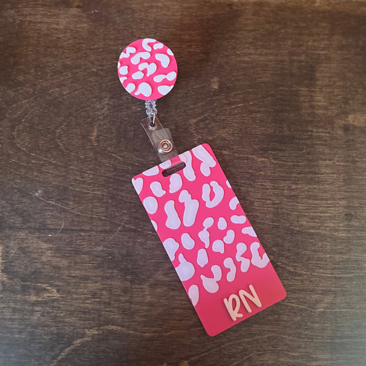 Custom Leopard Badge Reel with Vertical Badge Mate 4 - SHCreations