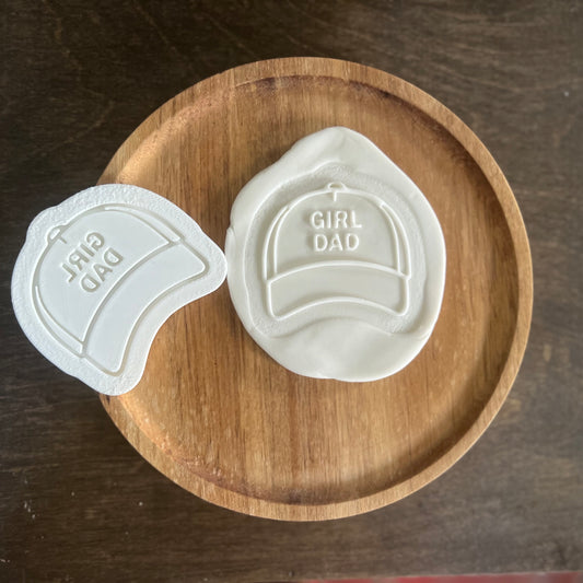 Digital STL File Girl Dad Cookie Cutter & Embosser, Fondant Embosser, Fondant Stamp, Fathers Day Cookie Cutter, New Dad Debosser STL,