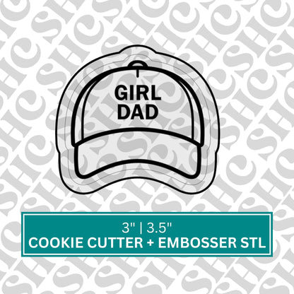 Digital STL File Girl Dad Cookie Cutter & Embosser, Fondant Embosser, Fondant Stamp, Fathers Day Cookie Cutter, New Dad Debosser STL,