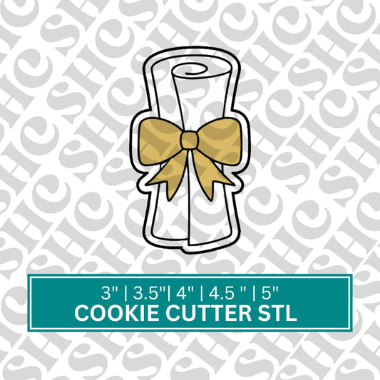 Diploma Cookie Cutter STL File - 3D Printed Graduation Diploma Cookie, Graduation Cookie Mold, Graduation Party Favor
