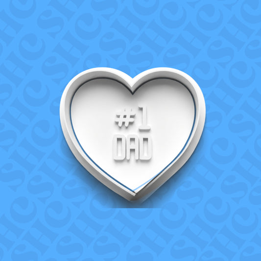DONE TO ORDER: "#1 DAD" Cookie Cutter + Fondant Stamp Set - SHCreations