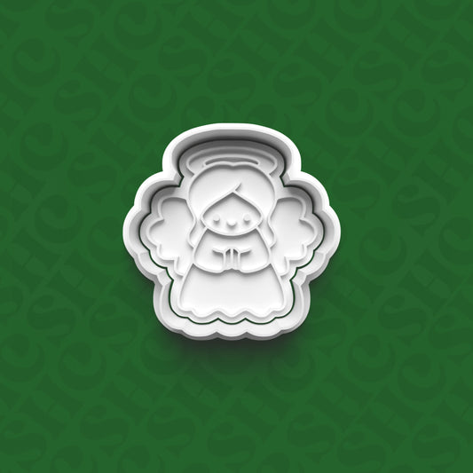 DONE TO ORDER: Angel Cookie Cutter + Fondant Stamp Set - SHCreations