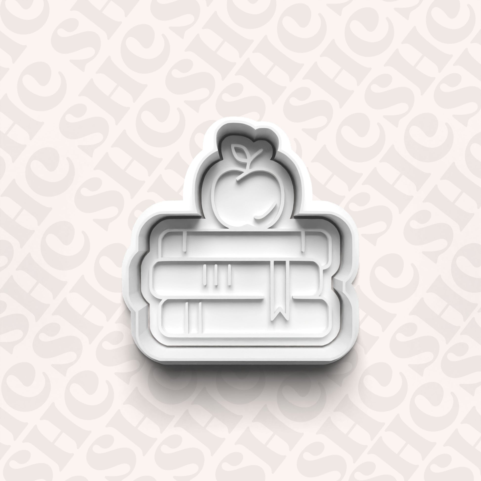 DONE TO ORDER: Apple Bookstack Cookie Cutter + Fondant Set - SHCreations