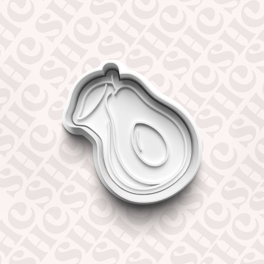 DONE TO ORDER: Avocado Cookie Cutter + Fondant Stamp Set - SHCreations