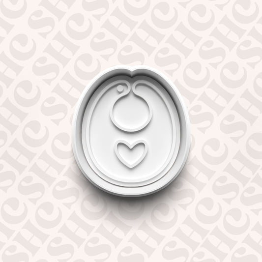 DONE TO ORDER: Baby Bib Cookie Cutter + Fondant Stamp Set - SHCreations