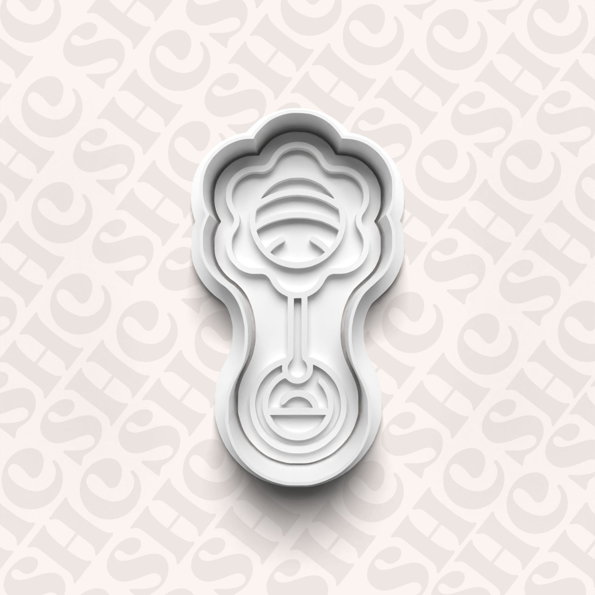 DONE TO ORDER: Baby Rattle Cookie Cutter + Fondant Stamp Set - SHCreations
